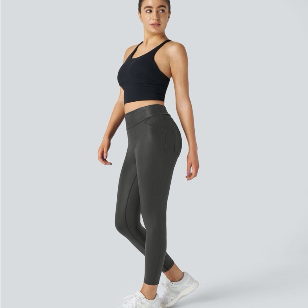 Halara shiny  Black High-Waisted Leggings